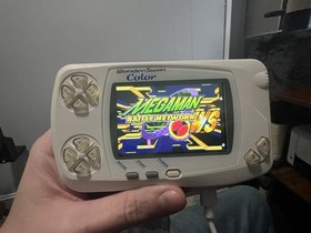 Bandi WonderSwan Color White IPS Screen *Tested* 2 Games USB type C power