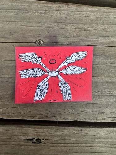 ACEO Original, Seraphim, Angel, Spiritual 2.5" x 3.5" Acrylic Markers