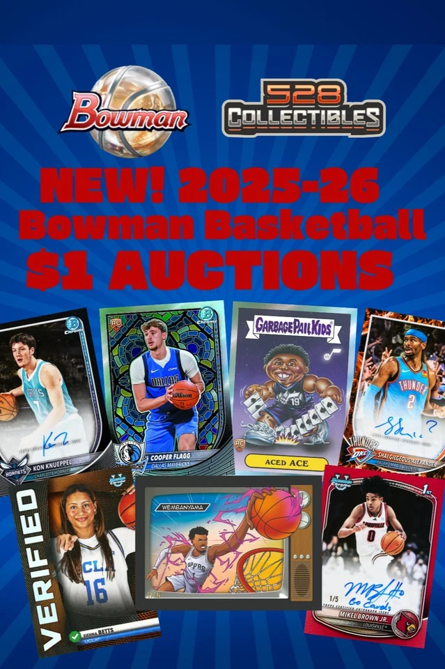 $1 Auctions! NEW 2025-26 Bowman Basketball box break.