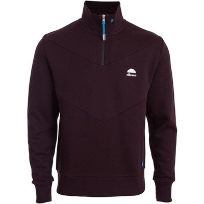 Ellesse Sweatshirt Zip Neck Burgundy 2XL