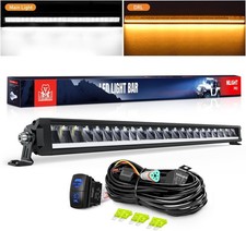 Nilight 30 Inch Led Light Bar With Amber Drl 120w Single Row Flood Spot Combo
