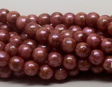 Creamsicle Bohemian Picasso, Druk, 6mm, 25 Beads, b  6duk38 