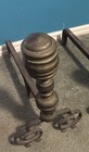 Antique Cast Brass Andirons Chippendale Federal Cast Iron Log Holder Set 22” — photo 4