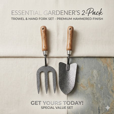 2Pc Heavy Duty Hand Trowel Transplanting Trowel and Fork Garden Tools Set