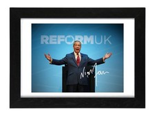 Nigel Farage Signed Autograph PHOTO Pre Print 6x4/A4/ Framed Political Figure