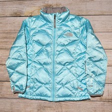 The North Face Girl's 550 LIGHT Blue Puffer Jacket Size LARGE