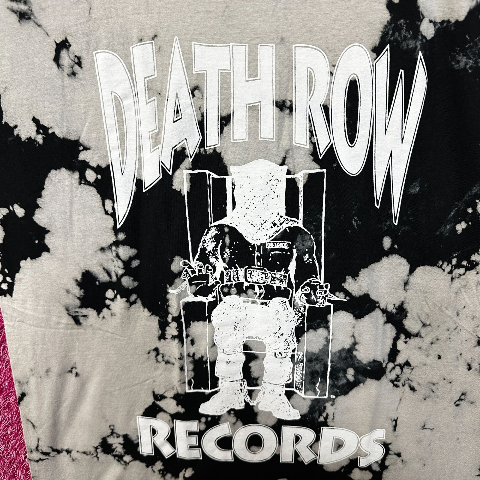 FILA Maglietta Death Row Records Bleach Dye Rap taglia Large