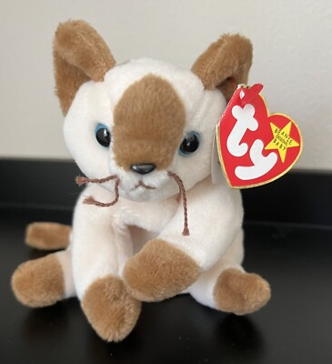 Original Ty Beanie Baby 29 Yrs!😻SNIP Siamese Cat😻1996 5/6 Gen PE