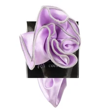 Antonio Ricci Pocket Round Hanky Lavender With Gray Trim Formals Proms Weddings