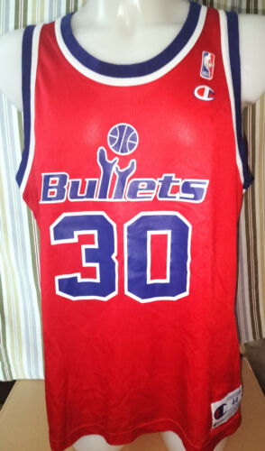 MAGLIA SHIRT MAILLOT JERSEY CANOTTA BASKET NBA Washington Bullets VINTAGE 90'S - Foto 1 di 5