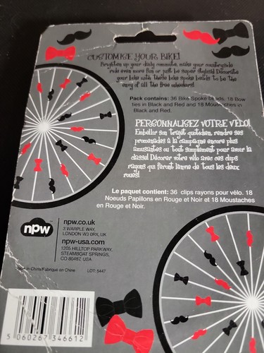 SPOKIN SCHNURRBART UND FLIEGE SNAP ON FAHRRAD SPEICHENPERLEN - Bild 3 von 3
