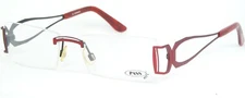 Vintage PASS P209 867 RED /BLACK EYEGLASSES RIMLESS GLASSES 51-17-135mm Germany