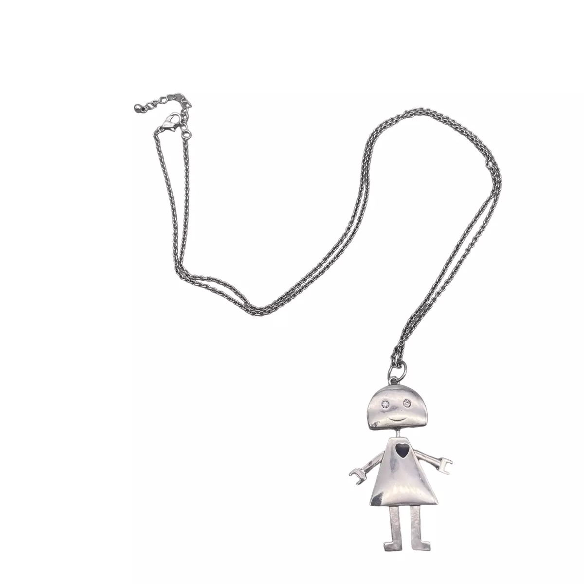 Forever 21 Robot Pendant Chain Necklace Silver Tone 32 Inches eBay