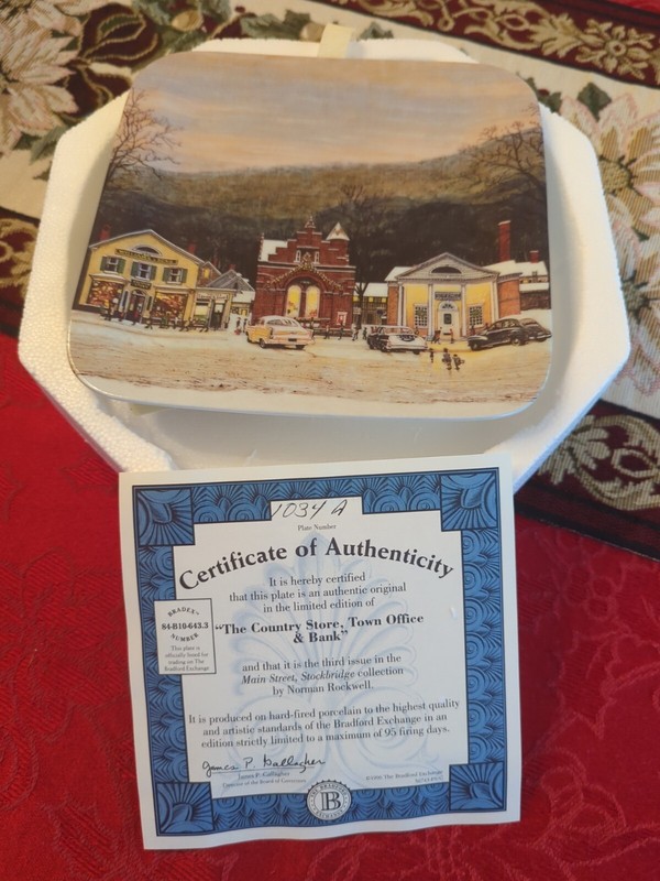 Norman Rockwell Plates With COA