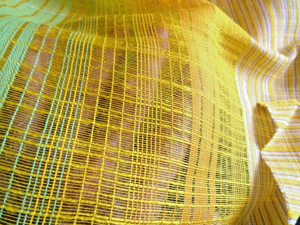 TISSUS EN  VOILE DE FIL DE COTON MULTICOLORE POUR RIDEAUX - 300 cm x 165 cm - Photo 4/4