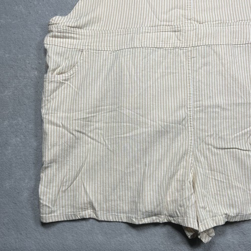 Torrid Linen Blend Romper Shortalls Overalls Shorts 3.5” Playsuit Stripe Size 5 - Picture 6 of 15