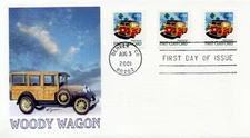 WOODY WAGON STATION WAGON CAR   2001 FLEETWOOD CACHET FDC UNAD