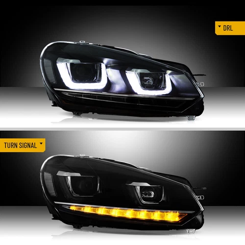 VLAND For 2010-2014 VOLKSWAGEN Golf 6 MK6/Jetta Wagon LED Headlights Sequential - Picture 5 of 13