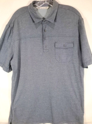 Travis Mathew-Mens Golf Pocket Polo Shirt-Large-Blue-Casual Short Sleeve