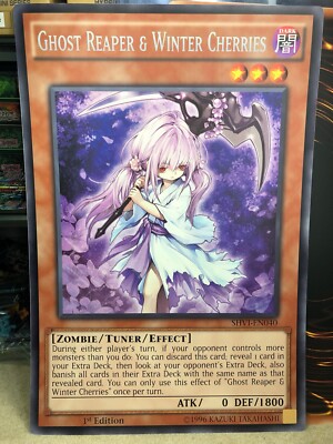 YUGIOH GIANT PRIZE CARD! GHOST REAPER & WINTER CHERRIES (27X40 ) + 1 TOP LOADER!