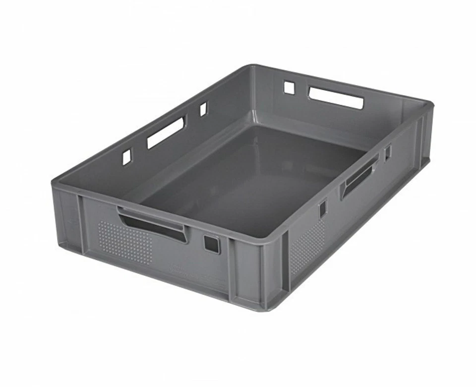 5x Eurofleischkiste grau E1 Metzgerkiste Fleischkiste Stapelkiste Fleischwanne