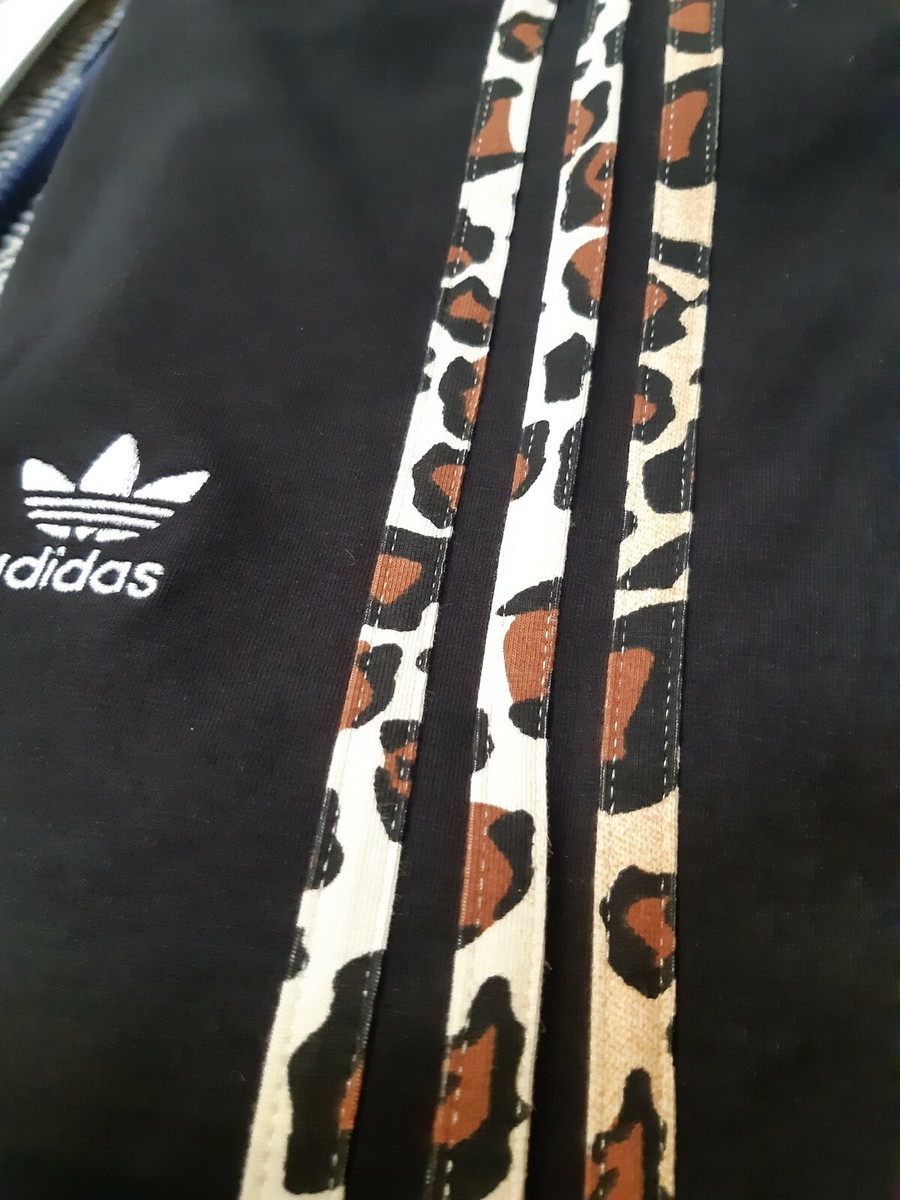ADIDAS ORIGINALS 3 STRIPES LEOPARD PRINT LEGGINGS SIZE UK 6