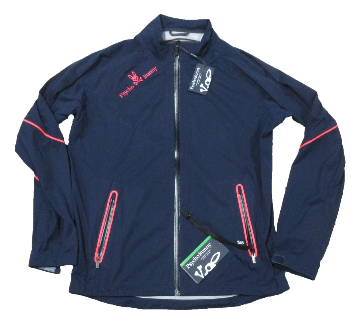 Psycho Bunny Men's Navy Lightweight Woven Full Zip Sports Jacket