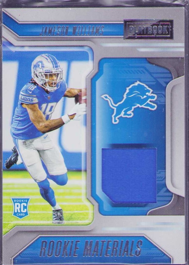 2022 Panini Playbook - Rookie Materials #RM-8 Jameson Williams Jersey