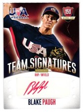 2014 Blake Paugh Panini USA Baseball Rookie Auto Red 15/25