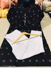 Indian Woman/Girls Khadi Cotton Embroidered Office Wear Kurti With Pant Set