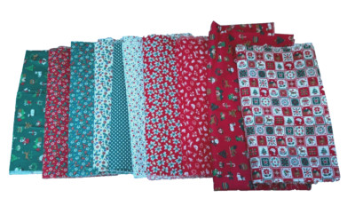 Lot Christmas Cotton Fabric Red Green Cranston Print works, Joan Kessler quilt