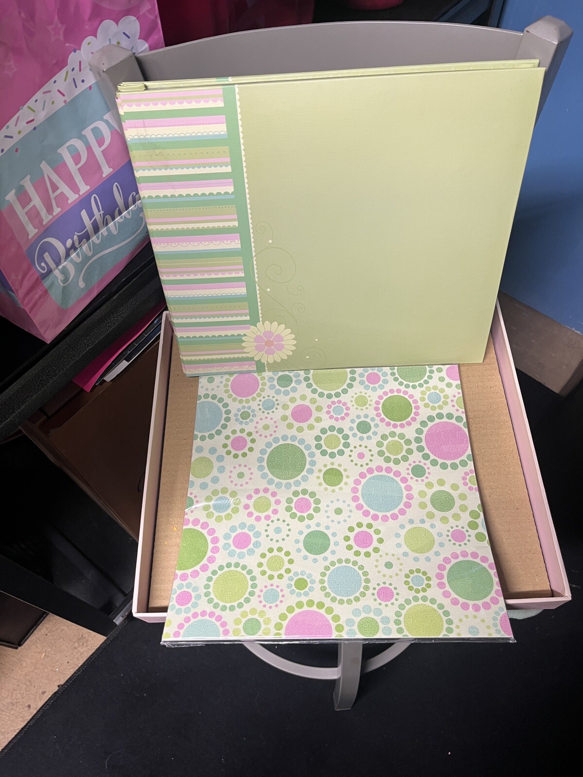 Scrapbook Album Green Stripes 12"x12" 20 Pages . New eBay