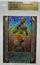 💥JUSTIN LEWIS AUTO ROOKIE💥2021-22 LEAF METAL PRE PRODUCTION PROOF AUTO #1/1🔥