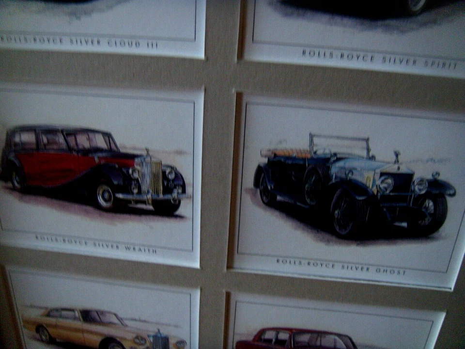 ROLLS ROYCE  - 6  REPRO TRADE CARDS IN A MAT  (FRAMED $47 -UNFRAMED  $24  EACH - Image 2 of 4