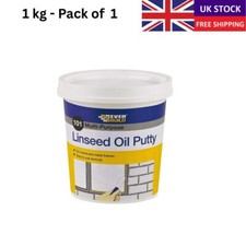 Everbuild 101 Linseed Oil Putty, Window Glazing Sealant Filler Glass Frame Craft