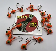 15 Pack  1/16 Oz Size 4 Sickle Hooks Jigs Heads With 3D eyes & Wire Keeper