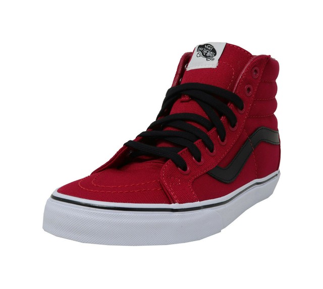 vans sk8 hi black red