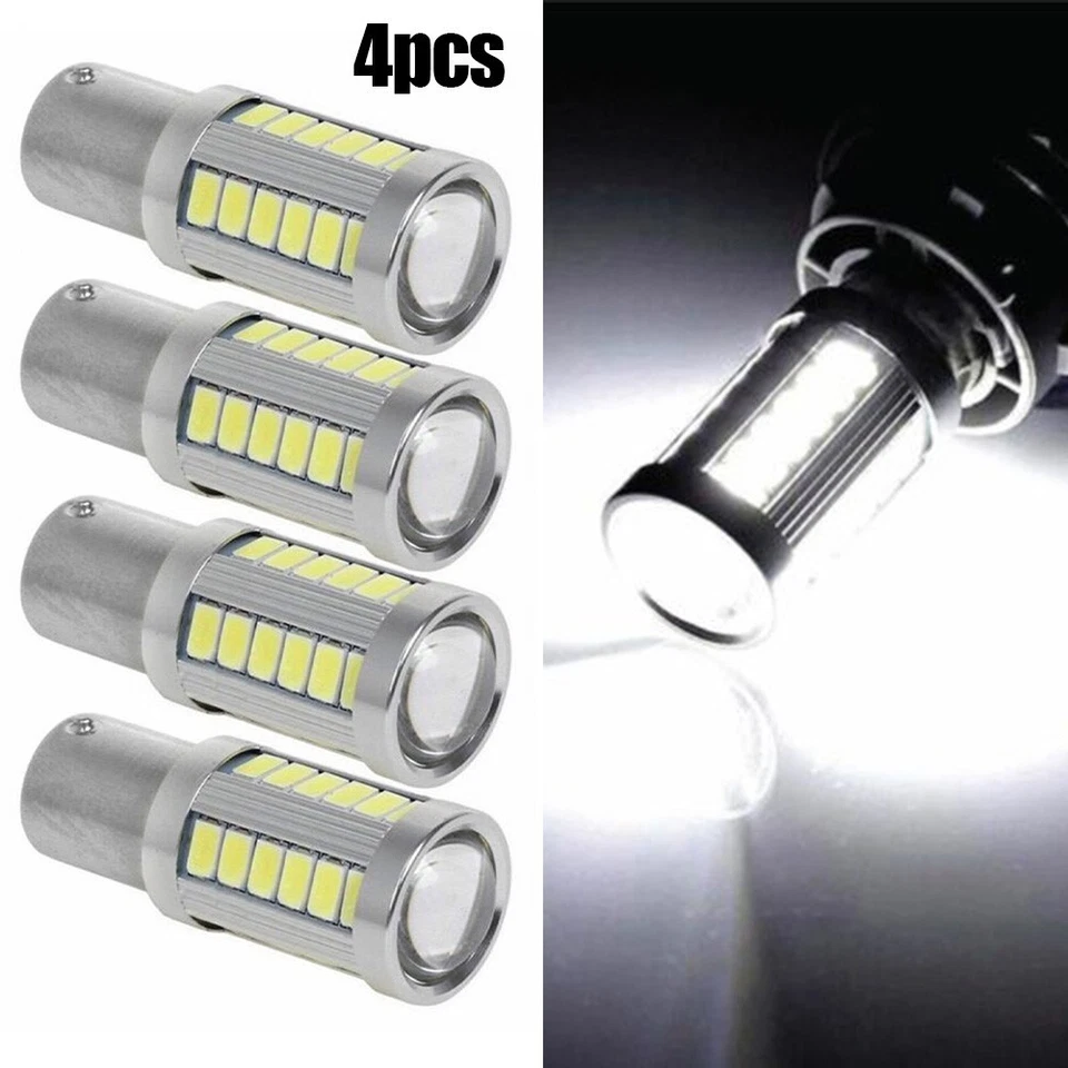 4 x Cool White LED Bulbs BA15S 1156 for Backup Reverse Light For SMD 5630 - Image 4 of 4