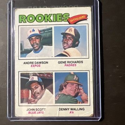 1977 Topps Rookie OutfieldAndre Dawson, Denny Walling, #473 VG Slight Crease Top