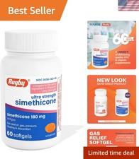 Rugby Ultra Strength Simethicone Gas Relief 180 mg - Maximum Relief for Adult...