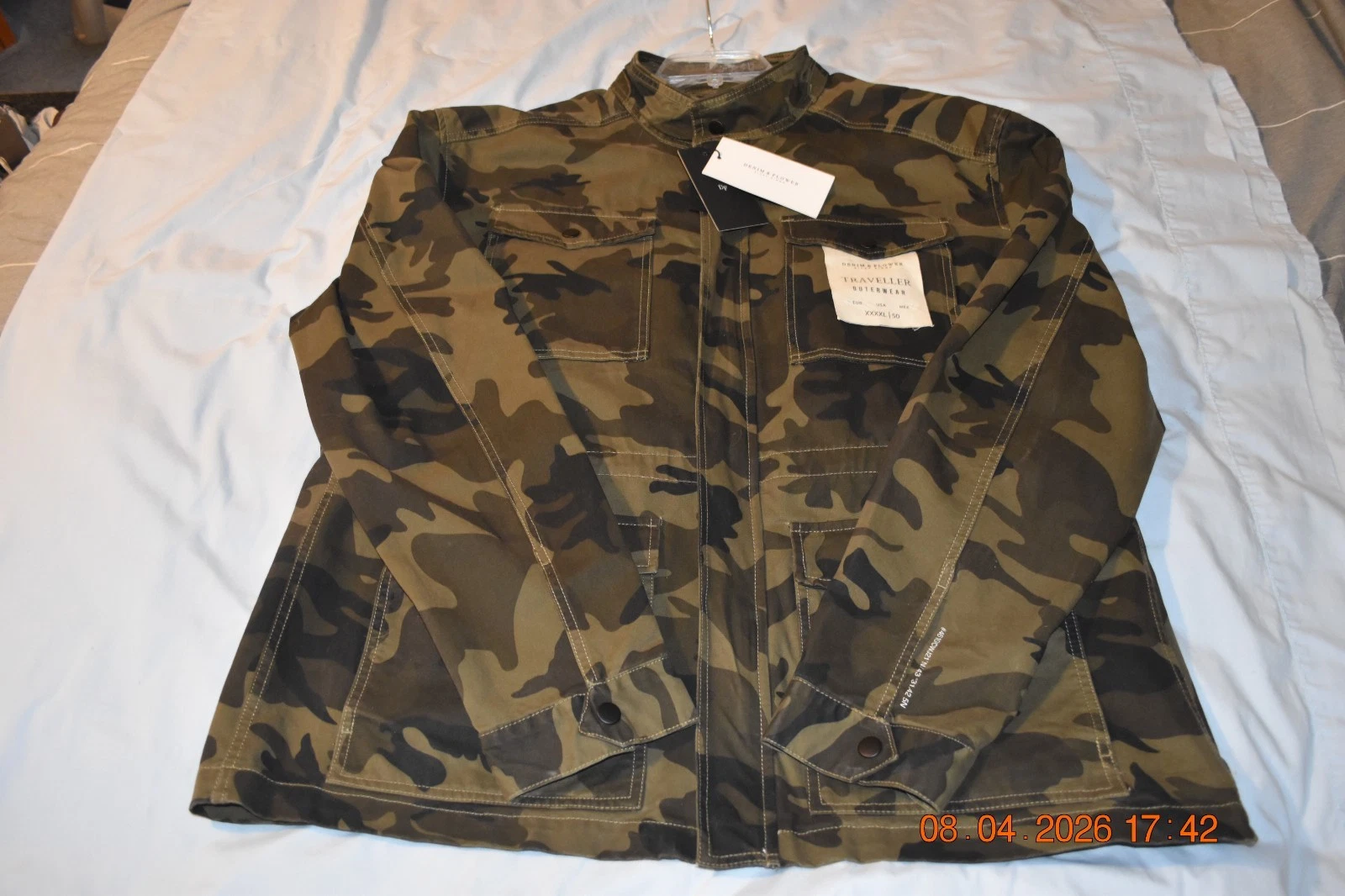 NEW Denim & Flower Men's Camo Jacket/ Coat NWT (size 4XL)