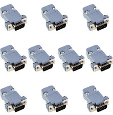 10PCS VGA Male DB15 3 Row Solder Cup Connectors Kit, Solder Type D-SUB HD15 Port