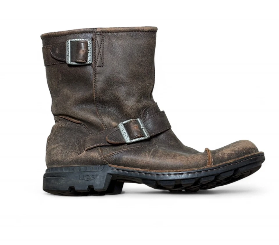 UGG Australia Rockville II 棕色皮革防水摩托车靴 尺码:10 — 第 2/4 张图片