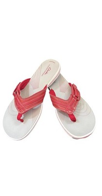 Clarks CloudSteppers Women's Size 11M Red Flip Flop Comfort Thong Sandals