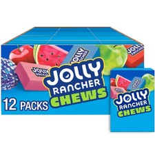 JOLLY RANCHER Chews Assorted Fruit 2.06 Ounce Pack of 12 , Assorted,Blue