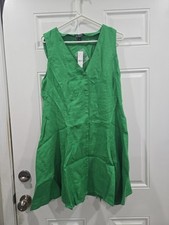J Crew Linen mini dress Size 10 Green NWT