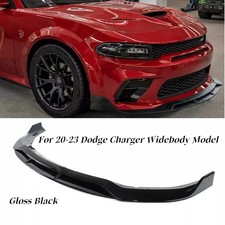 Widebody Painted Gloss Black Front Bumper Lip Splitter For 2020-23 Dodge Charger Widebody Painted Gloss Black Front Bumper Lip Splitter For 2020-23 Dodge Charger
