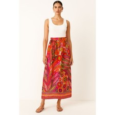 Vtg Greencastle Boho Psychedelic Maxi Skirt  S  Bold Abstract Print 70s Vibe