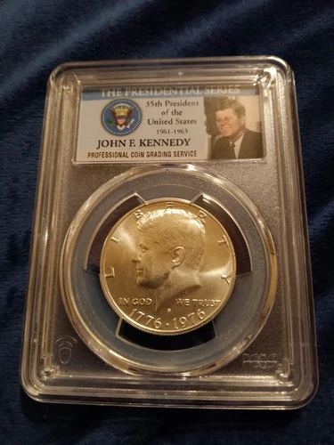 1976 S Silver Kennedy Half Dollar 50C PCGS MS65 Coin BiCentennial JFK Label