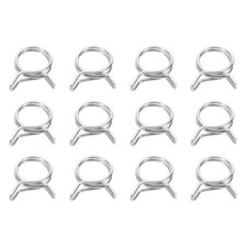 12Pcs 25mm ID 25-29mm OD Double Wire Fuel Line Hose Clips Steel Spring Clips